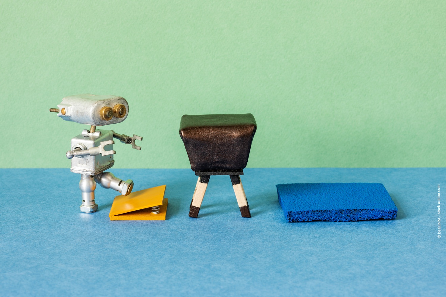 Roboter mit Sprungbrett